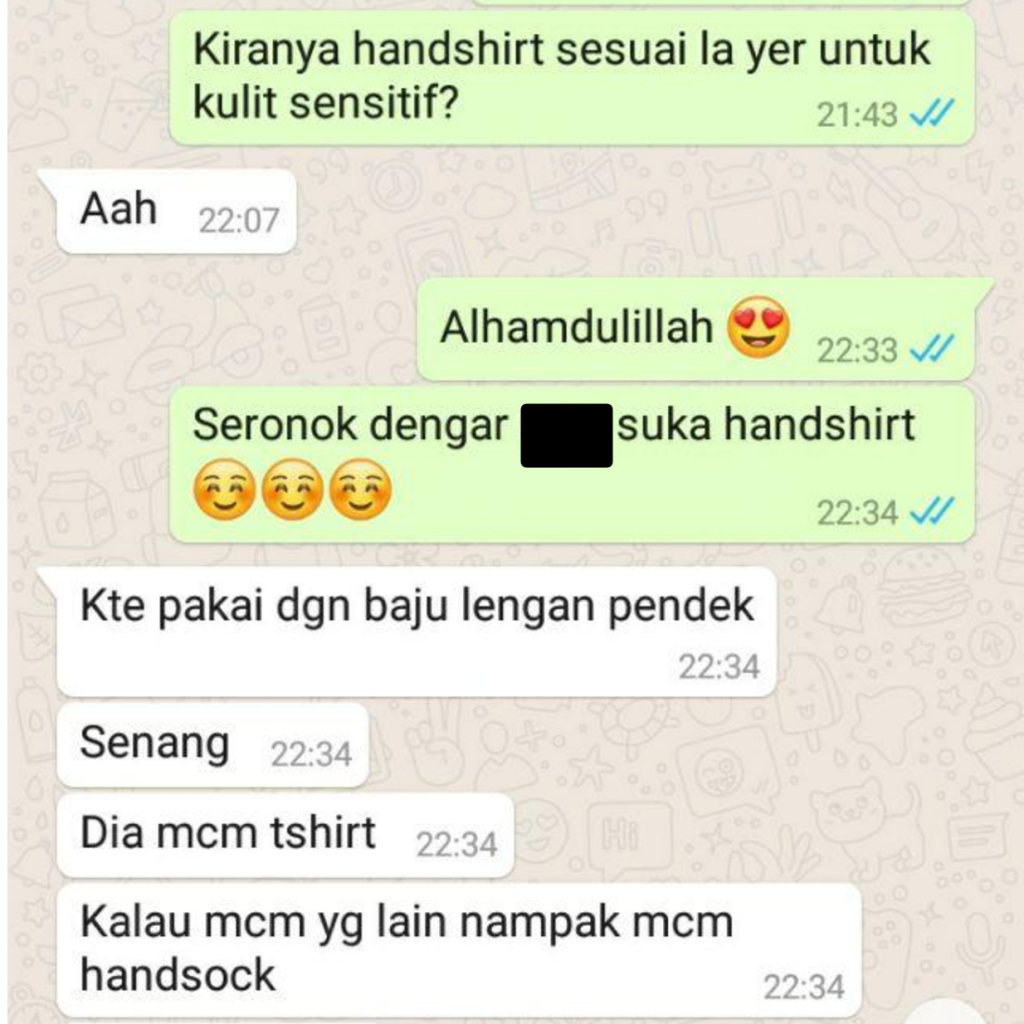 testimoni handshirt